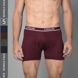Dollar Bigboss Assorted Cotton Regular Fit Trunks - Pack Of 5-picture-34