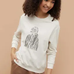 Fame Forever By Lifestyle Beige Cotton Regular Fit Printed Top-picture-15
