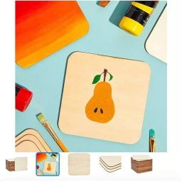 CHL MDF Wooden Coasters Square Wood Material 200 g (Set of 6) image 2