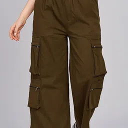 ADDYVERO Women Classic Loose Fit High-Rise Wrinkle Free Cargos-picture-44