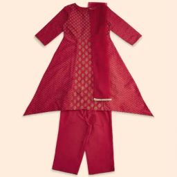 Akkriti by Pantaloons Kids Red Printed Kurta Set-image-45