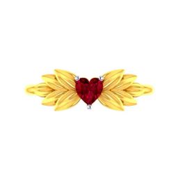 P.C. Chandra Jewellers 22k Yellow Gold Ring with A Heart & Leafy Designs for Women & Girls-image-82