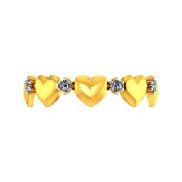 P.C. Chandra Jewellers 14k Yellow Gold Ring with Hearts & In A Halo Design for Women & Girls-image-7