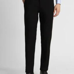 Peter England Black Slim Fit Trousers-image-94