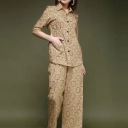 SELVIA Brown & Beige Printed Co-Ord Set-image-20