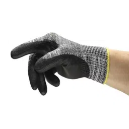 Ansell Edge 48-705 Black Glass Fiber HPPE Polyester Spandex Cut Resistant Work Gloves Size 10 Polyurethane Coating, 48705VP100-picture-48