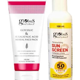 Globus Naturals Moisturizing Sunscreen SPF 50+++ & Glycolic Face Pack Combo-21