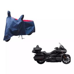Auto Pearl Waterproof Two Wheeler Cover For Honda Gold Wing (Red & Blue)-image-2