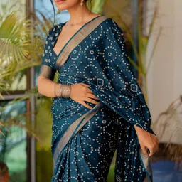 MIRCHI FASHION Bandhani Printed Silk Blend Bandhani Saree-picture-51