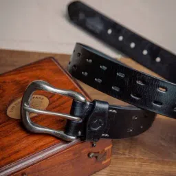 James Aston Damian Signature Black Leather Solid Waist Belt-image-35