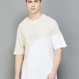 SmileyWorld Beige Cotton Regular Fit Printed T-Shirt-picture-46