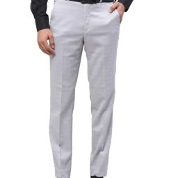 Park Avenue Grey Super Slim Fit Checks Trousers-image-50