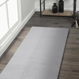 Obsessions Silver Polyester Soft Shaggy Bedside Runner-32