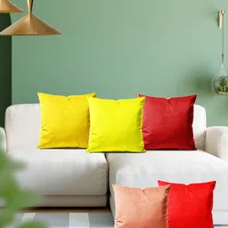 ArtzFolio Multicoloured Set of 5 Velvet Square Cushion Covers-picture-4