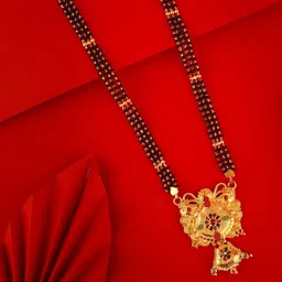 SONI DESIGNS Gold-Plated Brass Artificial Stones & Beads Mangalsutra-picture-25