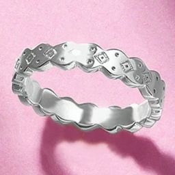 Mia by Tanishq 925 Silver Bold Geometric Silver Finger Ring-image-68