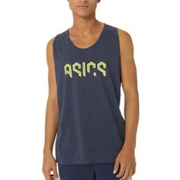 Asics Midnight Heather Cotton Regular Fit Printed Tank Tee-image-105