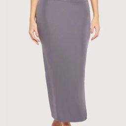 Secrets By ZeroKaata Grey Plain Saree Shapewear-image-25