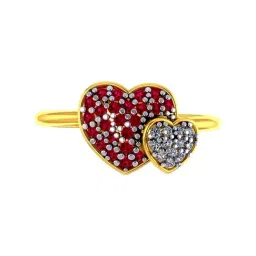 P.C. Chandra Jewellers 22k Yellow Gold Heart Shaped Ring with Ruby Detailing for Women & Girls-image-84