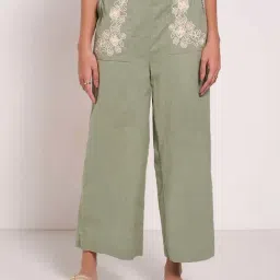 Akkriti by Pantaloons Green Embroidered Casual Trousers-picture-21