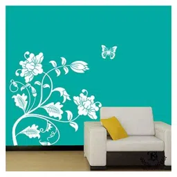Kayra Decor Radiating Flowers 72x65 Inch Wall Design Stencil Painting KHSNT387-image-10