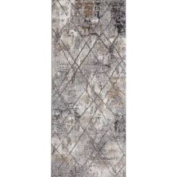 Obsessions Grey & Brown Polypropylene & Polyester Abstract Bedside Runner image 2
