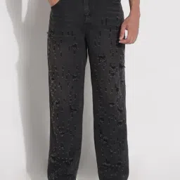 showoffff Showoff Black Relaxed Fit Distressed Jeans-picture-44