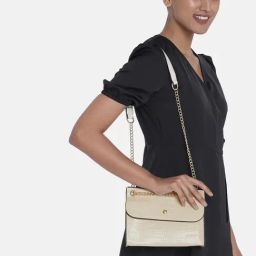 Fastrack MTO MTS Beige Animal Effect Medium Shoulder Handbag-image-12