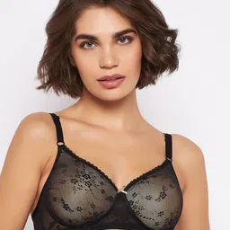 Clovia Women Beige & Black Floral Non-Wired Full Cup Lightly Padded Bra-picture-36