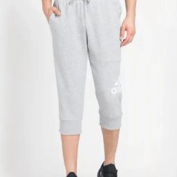 Adidas Grey Cotton Regular Fit Printed Trackpants-image-64