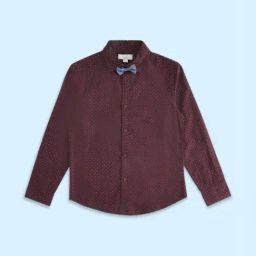 Pantaloons Junior Maroon Cotton Printed Full Sleeves Shirt-image-31