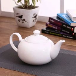 Clay Craft White Ceramic Tea Kettle (1000 ml)-48