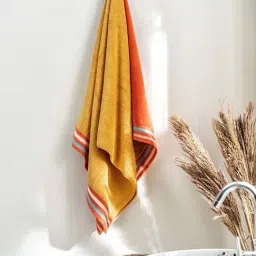 DDECOR Live beautiful Yellow & Orange Cotton 500 GSM Bath Towel - Set of 1-image-21