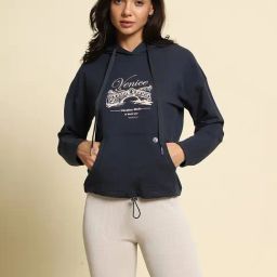 Van Heusen Navy Printed Sports Hoodie-image-15