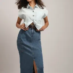 Vero Moda Sky Blue Shirt-image-57