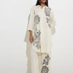 Utsa by Westside Off-White Botanical Design Straight Kurta-image-97