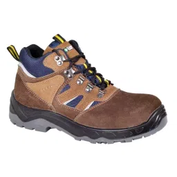 Zain Safety Sporty Steel Toe Safety Shoes PU Double Density High Ankle Tan Buff Suede Brown Genuine Leather Size UK5, PANTERA-image-25