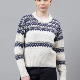 Woods Multicolor Self Design Sweater-1