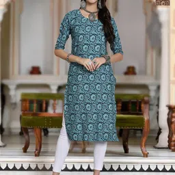 Moda Rapido Selection Of 2 Floral Printed Round Neck Straight Kurta-image-35