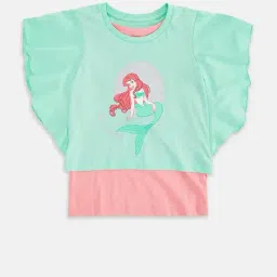 Pantaloons Junior Mint Green & Coral Embellished Top with Inner-picture-14