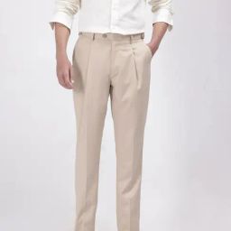 Rare Rabbit Beige Relaxed Fit Solid Trousers-56