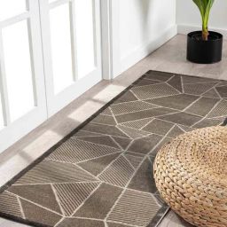 Obsessions Beige Polyester Geometric Bedside Runner-image-45
