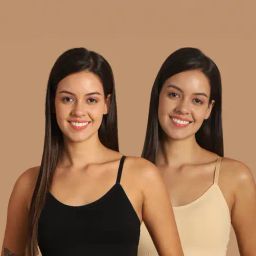 Friskers Black & Beige Non-Wired Full Coverage Everyday Bra - Pack of 2-image-128