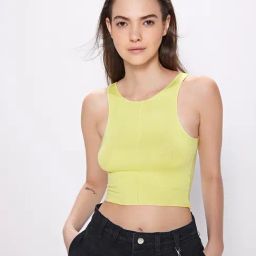 Cover Story Lime Regular Fit Crop Top-image-45