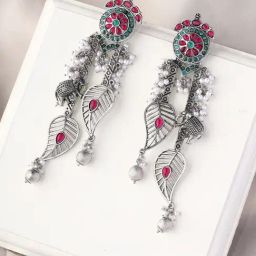 Priyaasi Sterling Silver Oxidized Dangler Earrings-41