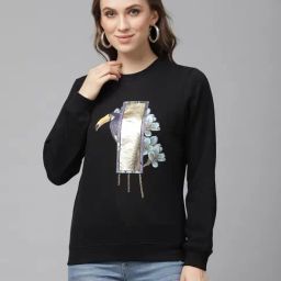 KASSUALLY Black Cotton Printed Sweatshirt-picture-14