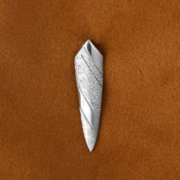 Clara 925 Silver Platinum Plated Shield Pendant Without Chain Gift for Men-image-21