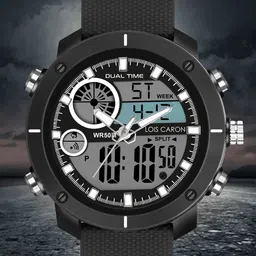 LOIS CARON Men Dial & Textured Straps Analogue and Digital Watch LCDA8016-image-3