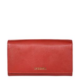 SASSORA Red Solid Rfid Wallet for Women-11