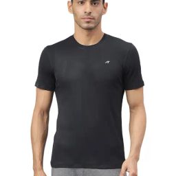 ALCIS Black Anti-Static Soft-Touch Slim Fit Round Neck Sports T-Shirt-image-42